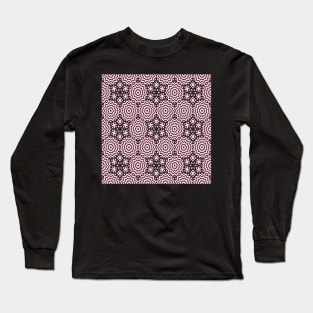 Playful Pink and Black Mandalas with 3D Boxes Long Sleeve T-Shirt